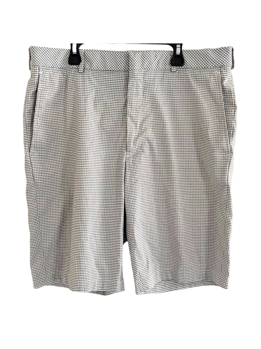 Walter Hagen 11 Majors White and Gray Plaid Golf Shorts Size 34